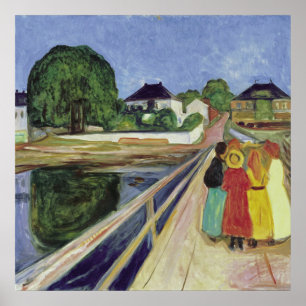 Edvard Munch Schilderen Meisjes op de Brug (c 1902 Poster