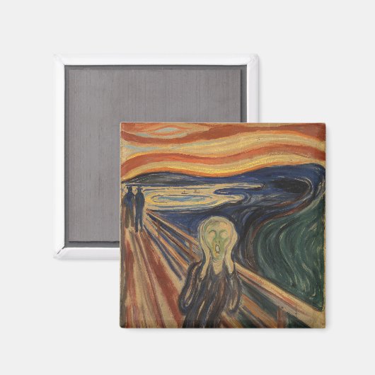 Edvard Munch schilderij De Schreeuw (Skrik) 1910 Magneet (Voorkant / Achterkant)