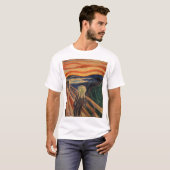 Edvard Munch schilderij De Schreeuw (Skrik) 1910 T-shirt (Voorkant volledig)
