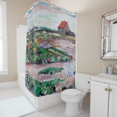 Edvard Munch - Seashore. Landschap bij Lubeck Douchegordijn (In situ)