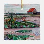 Edvard Munch - Seashore. Landschap bij Lubeck Keramisch Ornament (Achterkant)