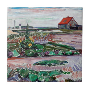 Edvard Munch - Seashore. Landschap bij Lubeck Tegeltje
