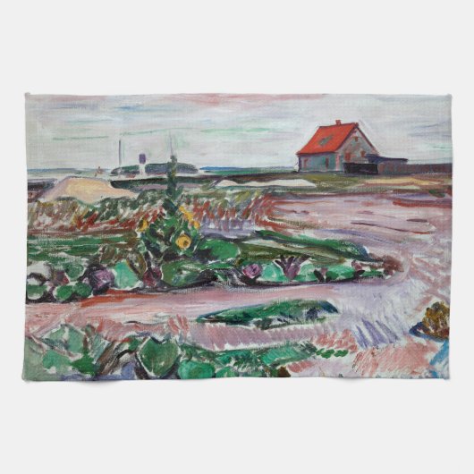 Edvard Munch - Seashore. Landschap bij Lubeck Theedoek (Horizontaal)