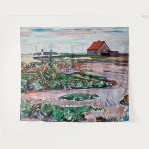 Edvard Munch - Seashore. Landschap bij Lubeck Wandkleed