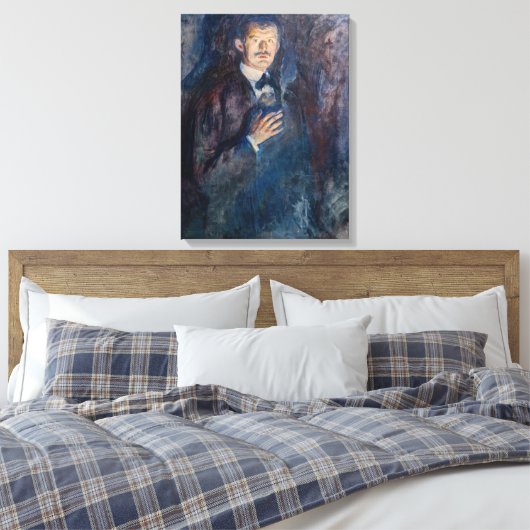 Edvard Munch - Self-Portret met Sigarette Canvas Afdruk (Insitu (Slaapkamer))