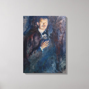 Edvard Munch - Self-Portret met Sigarette Canvas Afdruk