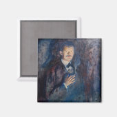 Edvard Munch - Self-Portret met Sigarette Magneet (Voorkant / Achterkant)