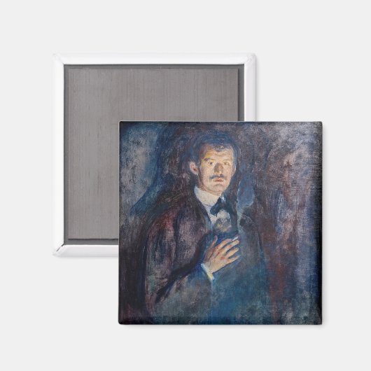 Edvard Munch - Self-Portret met Sigarette Magneet (Voorkant / Achterkant)