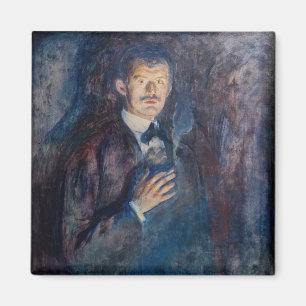 Edvard Munch - Self-Portret met Sigarette Magneet