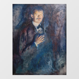 Edvard Munch - Self-Portret met Sigarette Raamsticker