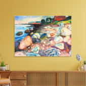 Edvard Munch - Shore met Red House Canvas Afdruk (Insitu (Woonkamer))
