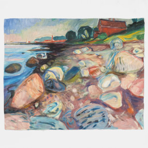 Edvard Munch - Shore met Red House Fleece Deken
