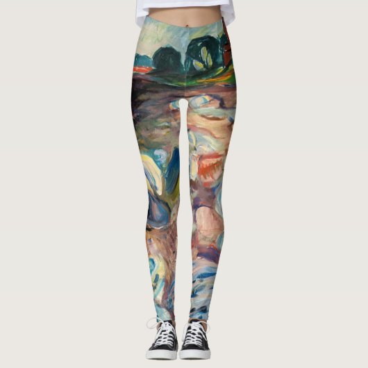 Edvard Munch - Shore met Red House Leggings (Voorkant)