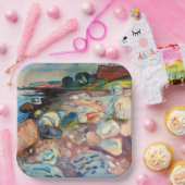 Edvard Munch - Shore met Red House Papieren Bordje (Feest)