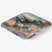 Edvard Munch - Shore met Red House Papieren Bordje (Gebogen)