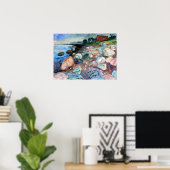 Edvard Munch Shore met Red House Poster (Thuiskantoor)