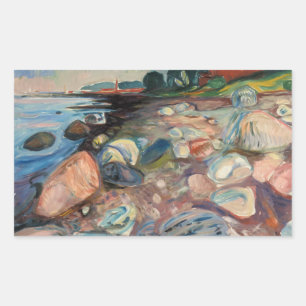 Edvard Munch - Shore met Red House Rechthoekige Sticker