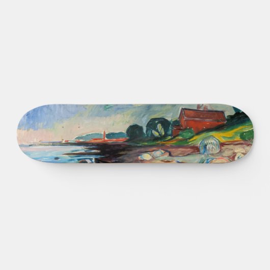 Edvard Munch - Shore met Red House Skateboard (Horizontaal)