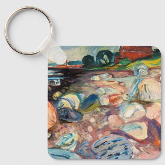 Edvard Munch - Shore met Red House Sleutelhanger (Voorkant)
