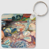 Edvard Munch - Shore met Red House Sleutelhanger (Achterkant)