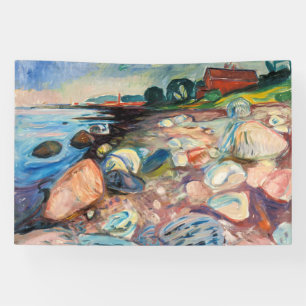 Edvard Munch - Shore met Red House Spandoek
