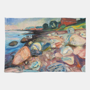 Edvard Munch - Shore met Red House Theedoek