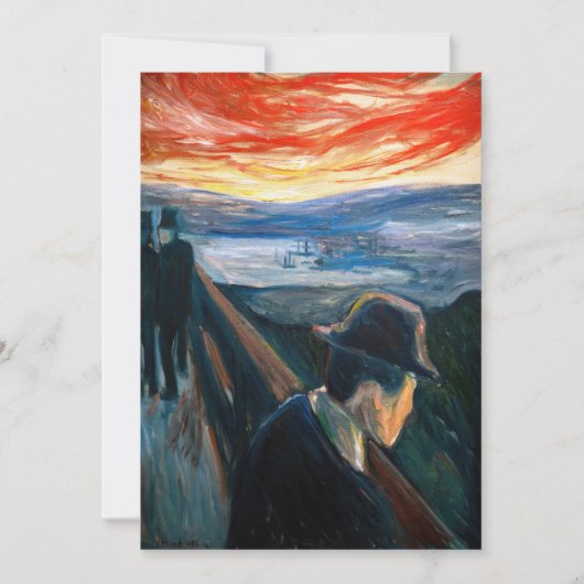 Edvard Munch - Sick Mood op zonsondergang, wanhoop Bedankkaart (Voorkant)
