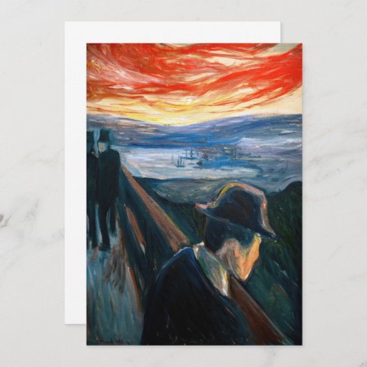 Edvard Munch - Sick Mood op zonsondergang, wanhoop Bedankkaart (Voorkant / Achterkant)