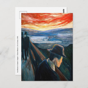 Edvard Munch - Sick Mood op zonsondergang, wanhoop Briefkaart