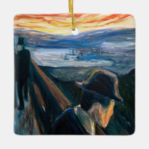 Edvard Munch - Sick Mood op zonsondergang, wanhoop Keramisch Ornament