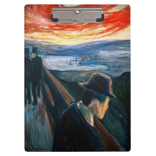 Edvard Munch - Sick Mood op zonsondergang, wanhoop Klembord (Voorkant)
