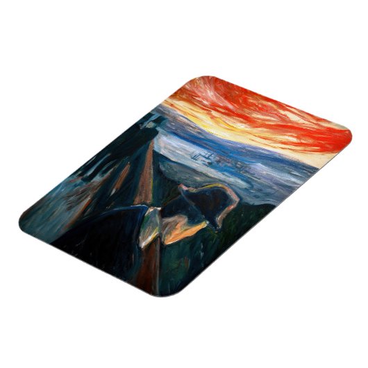 Edvard Munch - Sick Mood op zonsondergang, wanhoop Magneet (Linkerzijde)