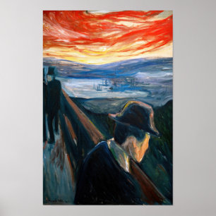 Edvard Munch - Sick Mood op zonsondergang, wanhoop Poster