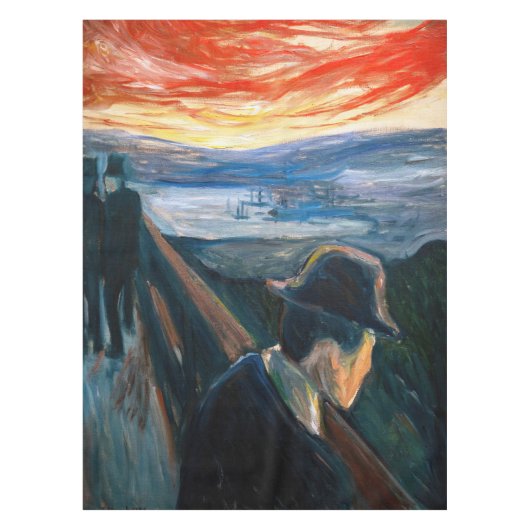 Edvard Munch - Sick Mood op zonsondergang, wanhoop Tafelkleed (Voorkant)