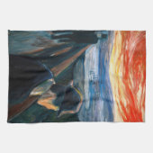 Edvard Munch - Sick Mood op zonsondergang, wanhoop Theedoek (Horizontaal)