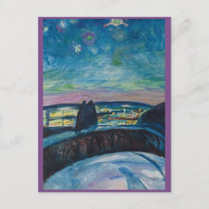 Edvard Munch, Starry Night Painting Carte postale