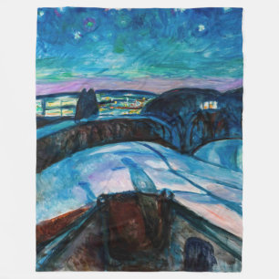 Edvard Munch - Sterrennacht 1922 Fleece Deken