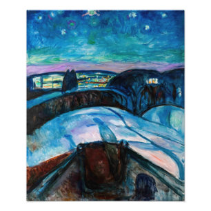 Edvard Munch - Sterrennacht 1922 Foto Afdruk