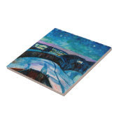 Edvard Munch - Sterrennacht 1922 Tegeltje (Zijkant)