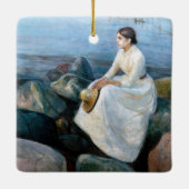 Edvard Munch - Summer Night, Inger on the Beach Keramisch Ornament (Achterkant)