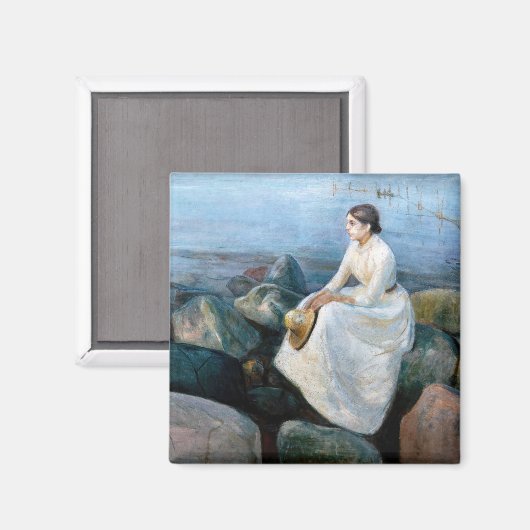 Edvard Munch - Summer Night, Inger on the Beach Magneet (Voorkant / Achterkant)