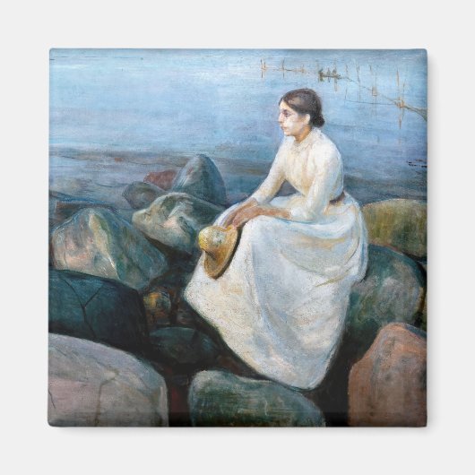 Edvard Munch - Summer Night, Inger on the Beach Magneet (Voorkant)