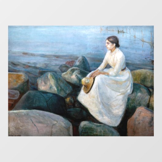 Edvard Munch - Summer Night, Inger on the Beach Raamsticker (Vel)