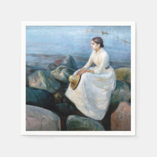 Edvard Munch - Summer Night, Inger on the Beach Servet