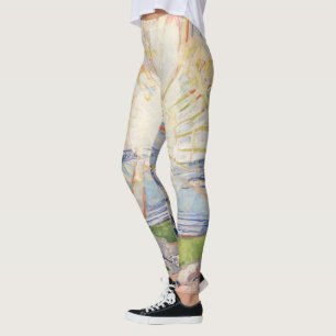Edvard Munch Sunrise Art Nouveau Expressionisme Leggings