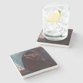 Edvard Munch - The Kiss Stenen Onderzetter (Zijkant)