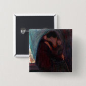 Edvard Munch - The Kiss Vierkante Button 5,1 Cm (Voorkant /achterkant)