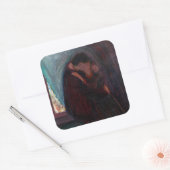 Edvard Munch - The Kiss Vierkante Sticker (Envelop)