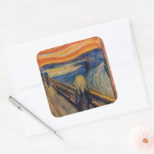 Edvard Munch - The Scream 1893 Vierkante Sticker (Envelop)