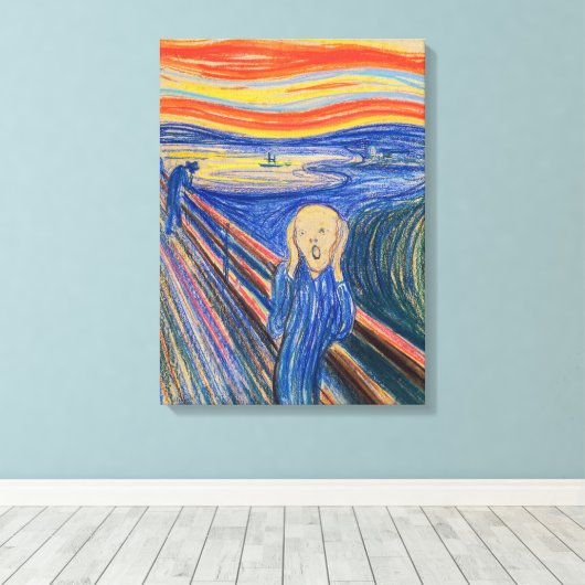 Edvard Munch - The Scream 1895 Canvas Afdruk (Insitu (Houten vloer))